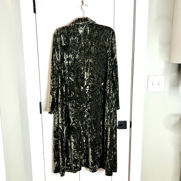 Natural Life Lennon Long Velvet Duster in Olive Green Witchy Whimsigoth Open S/M - Picture 5 of 5